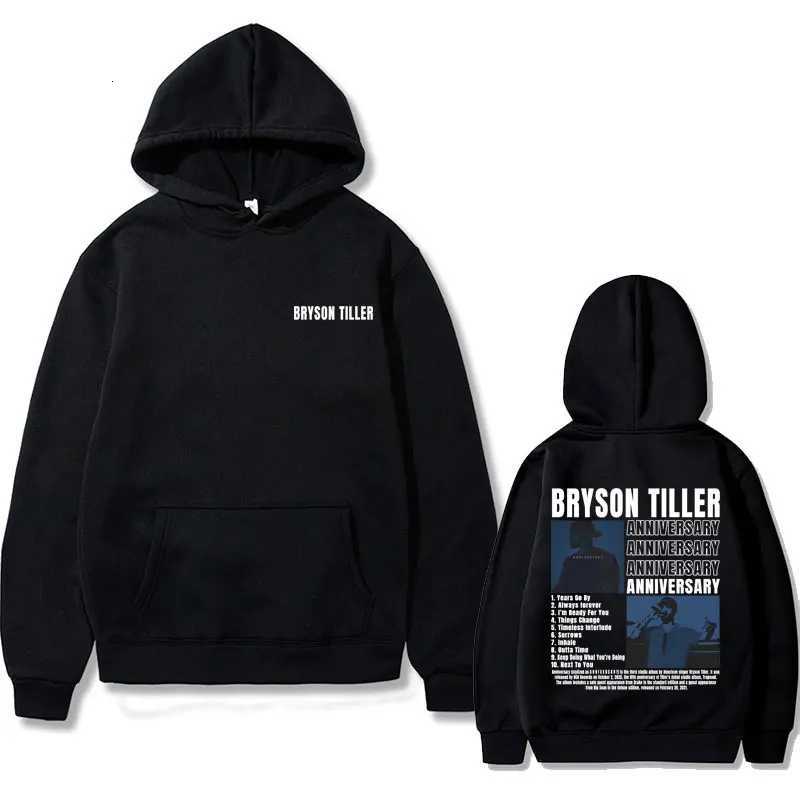 Rapper Bryson Tiller Mens Casual Vintage Hoodie ANNIVERSARY Graphic Print Sweatshirt Male Hip Hop Streetwear Oversized HoodiesT251023