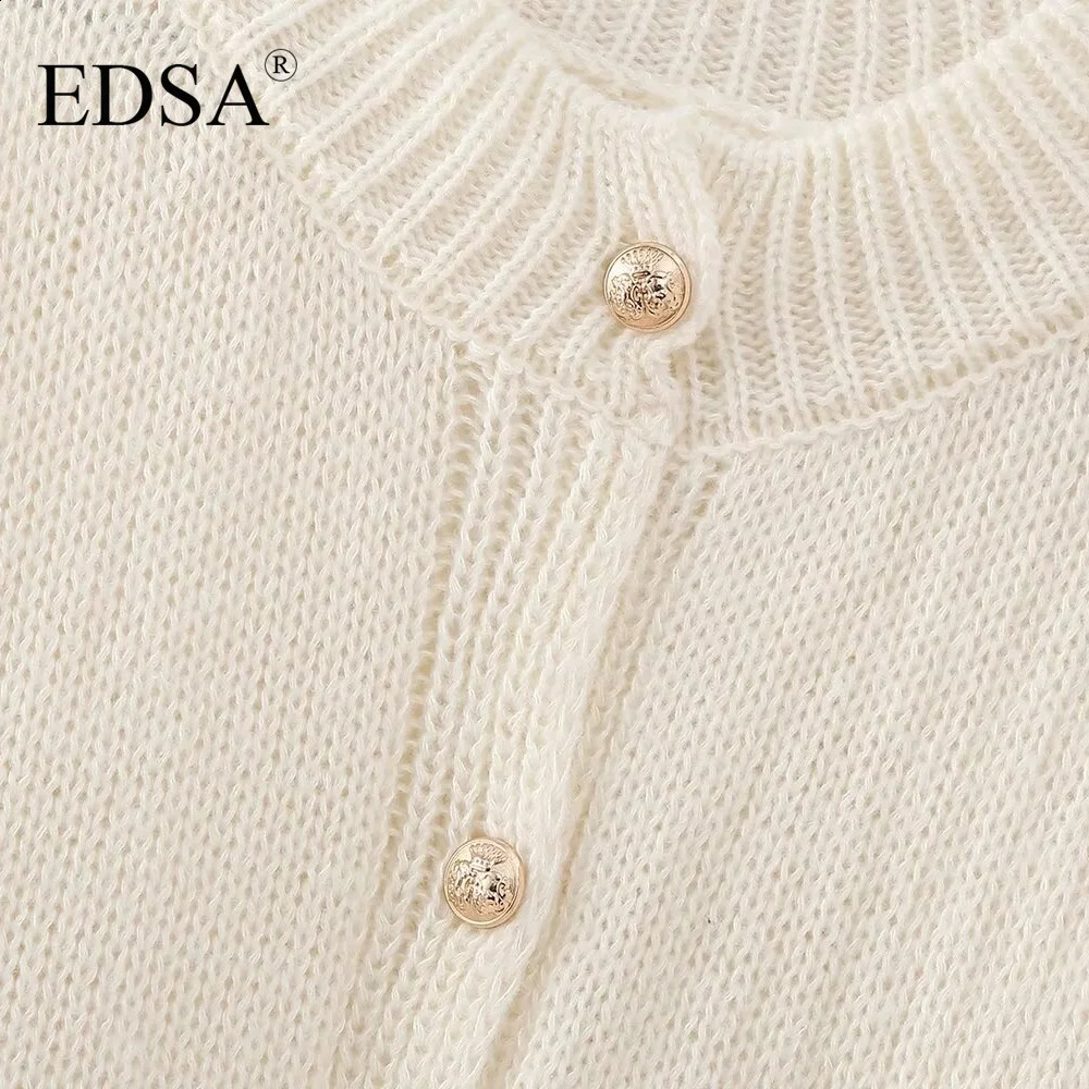 EDSA Women Basic Casual Loose Button Plain Knit Sweater Solid Coat Autumn Winter Fasion Lazy Cozy 251022