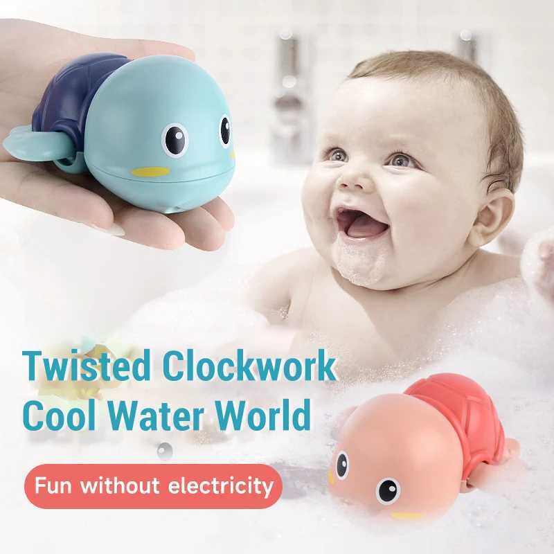 New Baby Bath Toys Chain Clockwork Water Toy Cute Swimming Turtle Toys Children Bathroom Shower Bathtub Toy Infant Toddler Gifts J251023