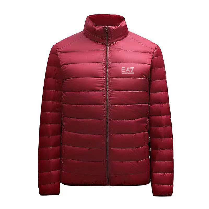 Pop Designer Mens Jacket Down Parkas Stand Neck Winter Thin And Light Comfortable Windproof Warm Cotton Jackets Print EA7 Casual Man Slim Hoodie Zip Up Bomber Coat Y2K