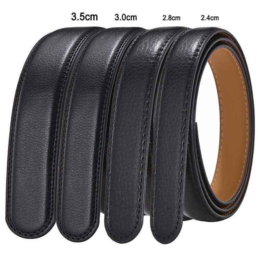 Men Women 24 28 30 35 cm Wide Belt No Buckle for Automatic Buckle High Quality PU Leather Belts Body Straps without BuckleXJ251023