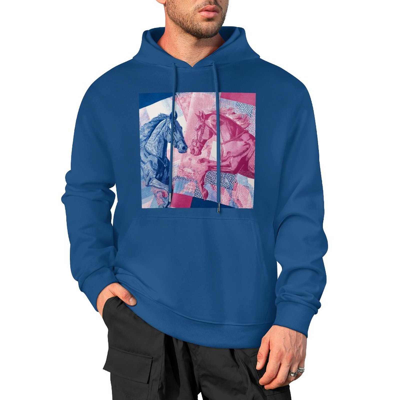 H Designer Fall Winter Hoodie Luxury Horse Print Design Unisex Long Sleeve Streetwear Hip Hop Oversized Fit Hoodie Men's Fashion Apparel H28