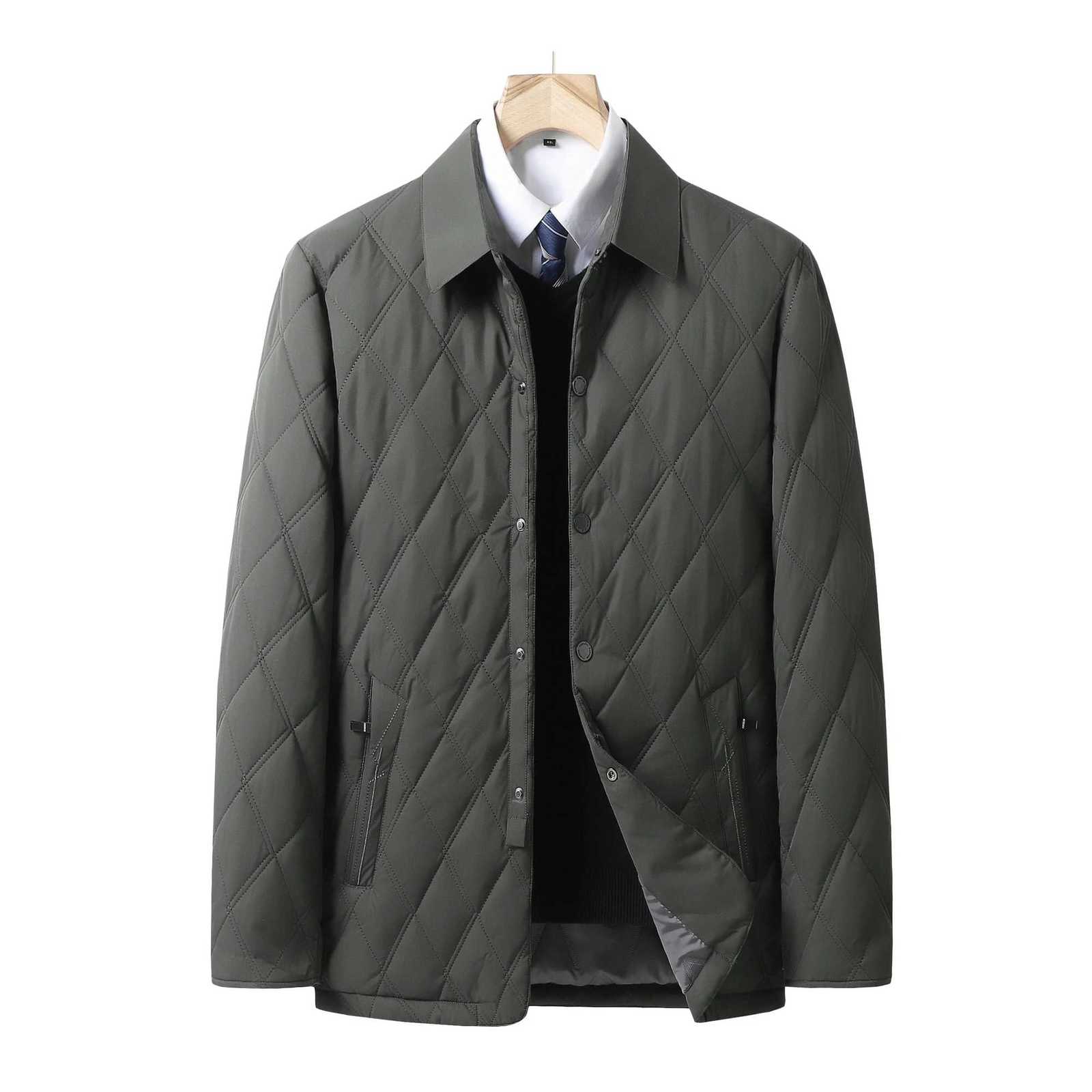 Autumn and winter middleaged men warm collar business leisure dad padded clothes W251023