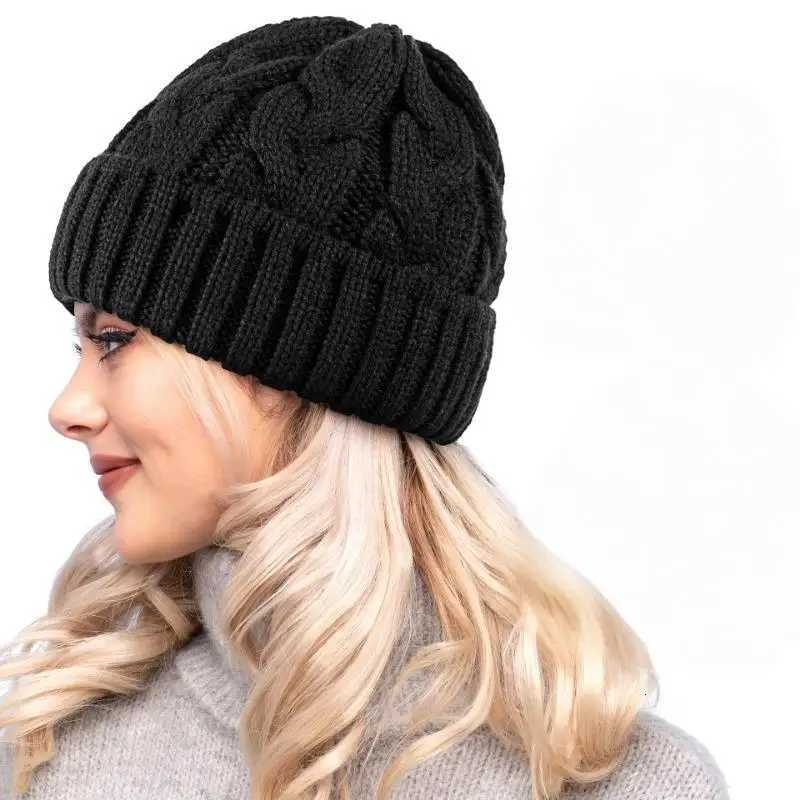 2025 New Autumn Winter Women Hat Female Warm Cap Knitted Beanie Girl Hats Woman Bonnet Femme Chunky Thick Stretchy Hats MZr04XJ251023