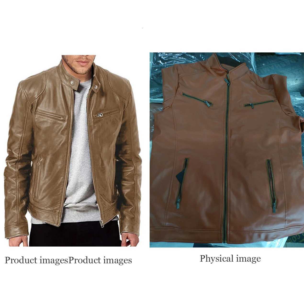 2024 Motorcycle Leather Jackets Man Casual Fashion Motorcycle Coat Slim Fit Lapel PU Jackets Autumn Antiwind Leather Coat Male W251023