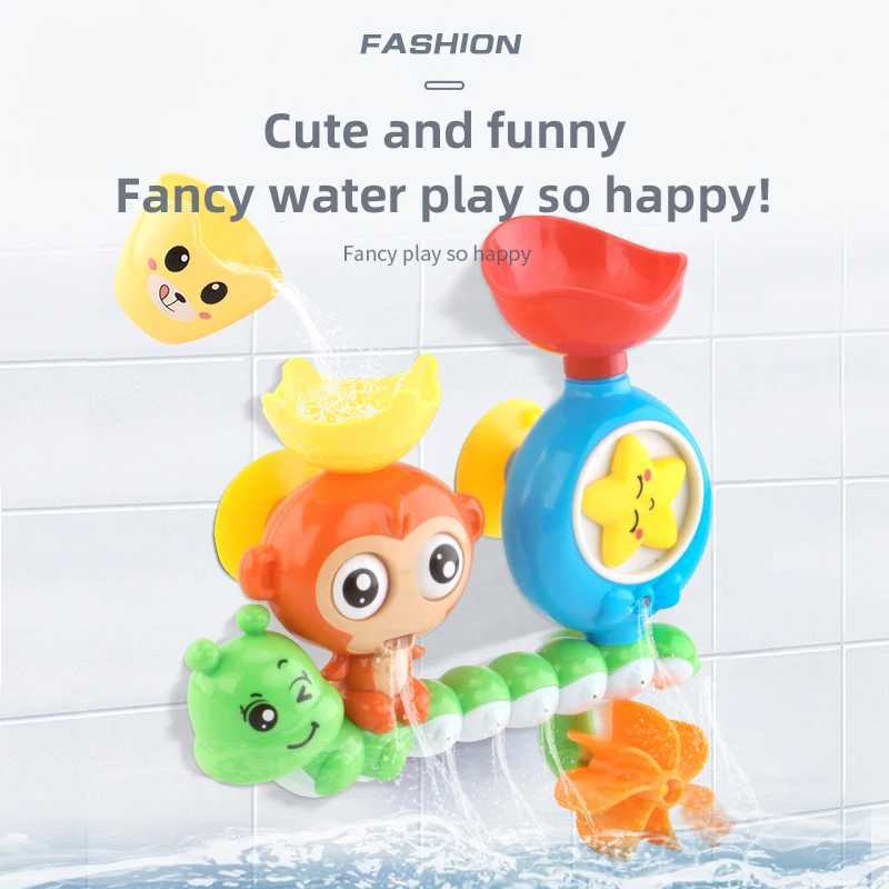 Cute Monkey Spinning Water Wheel Baby Bath Toy Fun Bathtime Shower Play with Rotating Action J251023