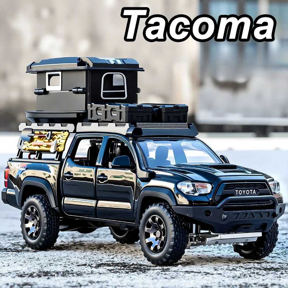 Scale 132 Tacoma Prado Car Toys Alloy Diecast Model Doors Opened Sound Light Pull Back Miniature Vehices for Toddler Kids GiftsT251023
