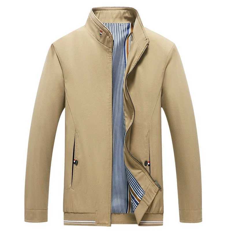 Autumn Business Casual Jackets for Men 2025 New Mens Smart Casual Jacket Loose Clothing Stand Collar Jackets Mens Solid Coat W251023