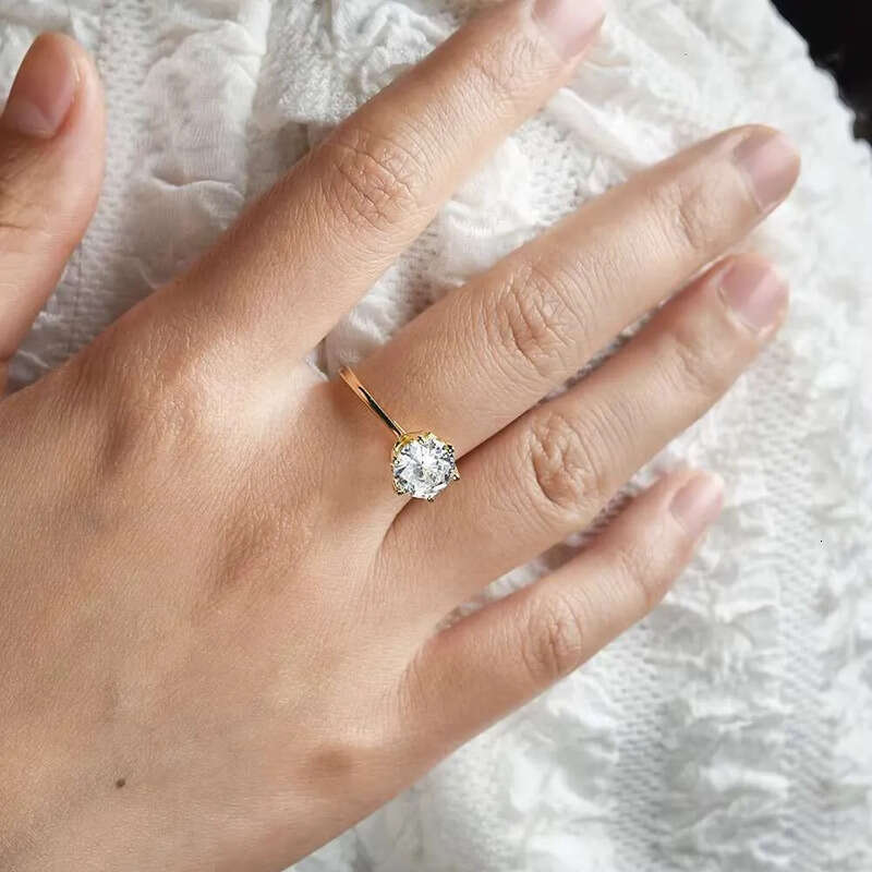 Sterling Sier Lotus Women Bridal Eternity Dia Moissanite Wedding Ring Set