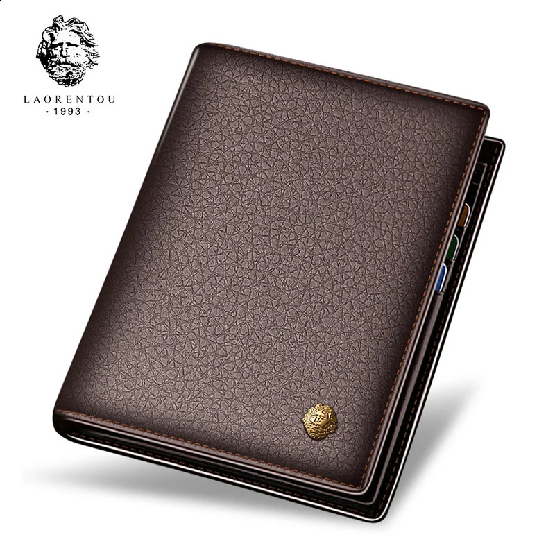 LAORENTOU Men Genuine Leather Wallet Small Card Holder Wallet Gift for Husband Boyfriend251023