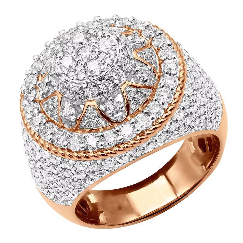 New Hip Hop Style Moissanite VVS Clarity Diamond Studded In 925 Silver Ring Special Design For Mens