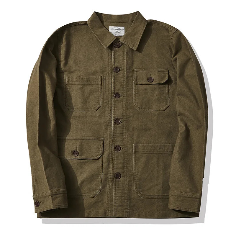 Autumn and Winter OKONKWO Moleskin Heavyweight Retro French Workwear Jacket Multi Bag Mens Coats American Vintage 251017