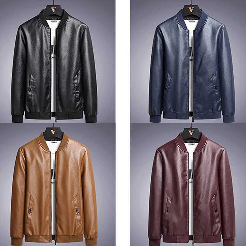 Spring Autumn Men Motorcycle Casual Leather Jacket Mens Faux PU Jacket Man Biker Vintage Fashion Jacket Coats Male Plus Size 8XL W251023