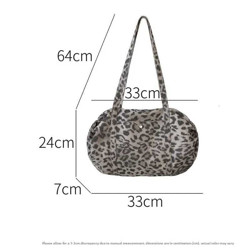 Vintage Trendy Messenger Bag Nylon Leopard Print Women Shoulder Bag Korean Style Minimalist Handbag Guangzhou High Quality BagL251023