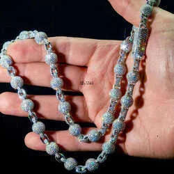 Hot Selling High-end Fashion VVS Round Moissanite Dia Chain Necklace Jewelry