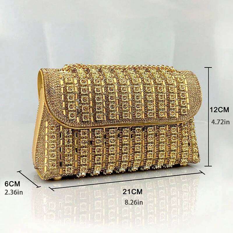 Gold Dia Shoulder Designer Wallets for Women Portable Party Messenger Bag Glamorous Fashion Accessory