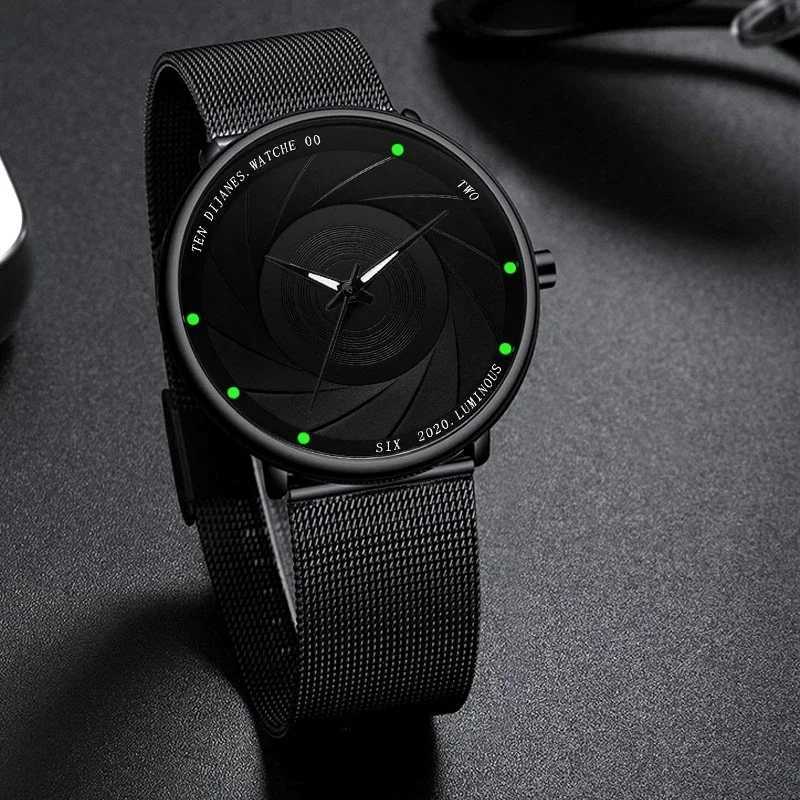 2024 Minimalist Mens Fashion Watches Ultra Thin Stainless Steel Mesh Belt Quartz Wrist Watch Men Business Watch Montre HommeL251023