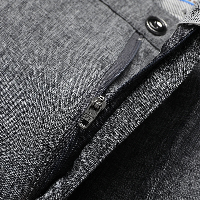 Mens Trousers Business Casual Pants Summer Autumn Dress Straight Elastic Black Grey Loose Formal 251023