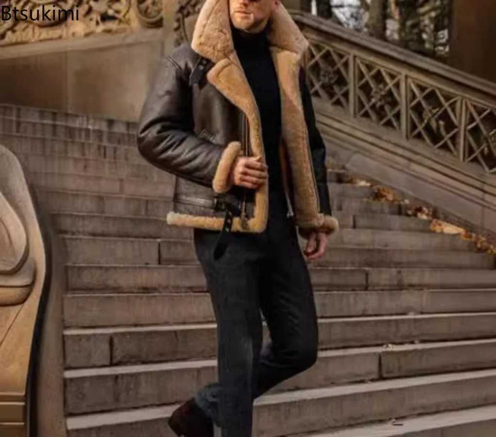 Winter Leather Jackets for Men Fashion Plush Lining Warm Comfortable High Quality Leather Coats Mens Luxury Motorcycle Jackets W251023