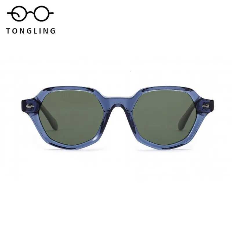 Polygonal Men Retro HighEnd Handcrafted Women HighQuality Acetate Fashionable Luxurious Trendy Outdoor UVResistant SunglassesW251023