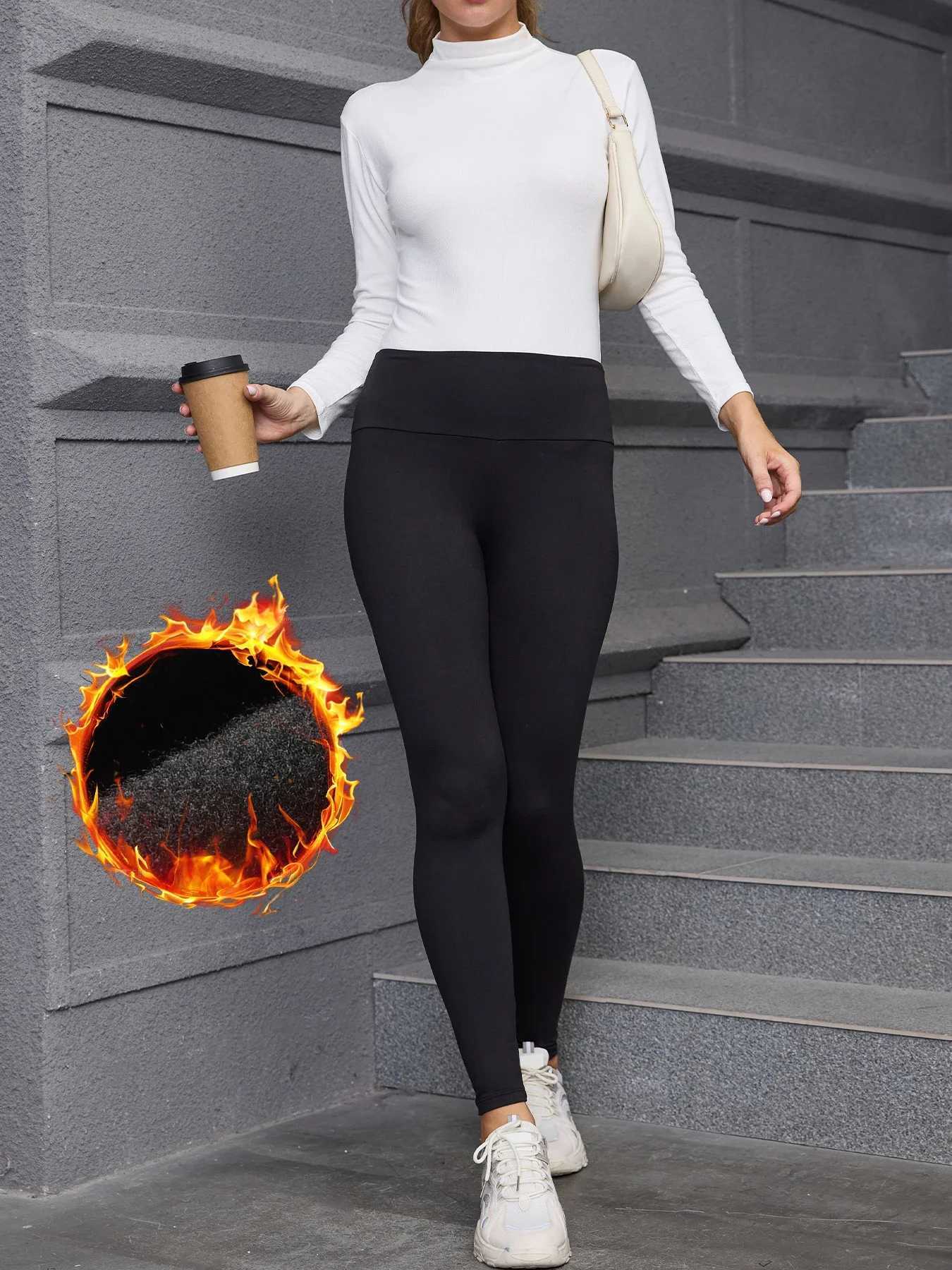 3 Pack Womens Thermal Fleece Lined High Waisted Leggings Workout Winter Warm Thick Tights Soft Yoga PantsT251023