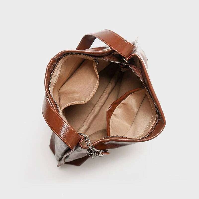 Women Genuine Leather Elegant Shoulder All-Match Commuter Soft Handbags 2025 Large Capacity Niche Design Fashion Tote Bags Mdng251023
