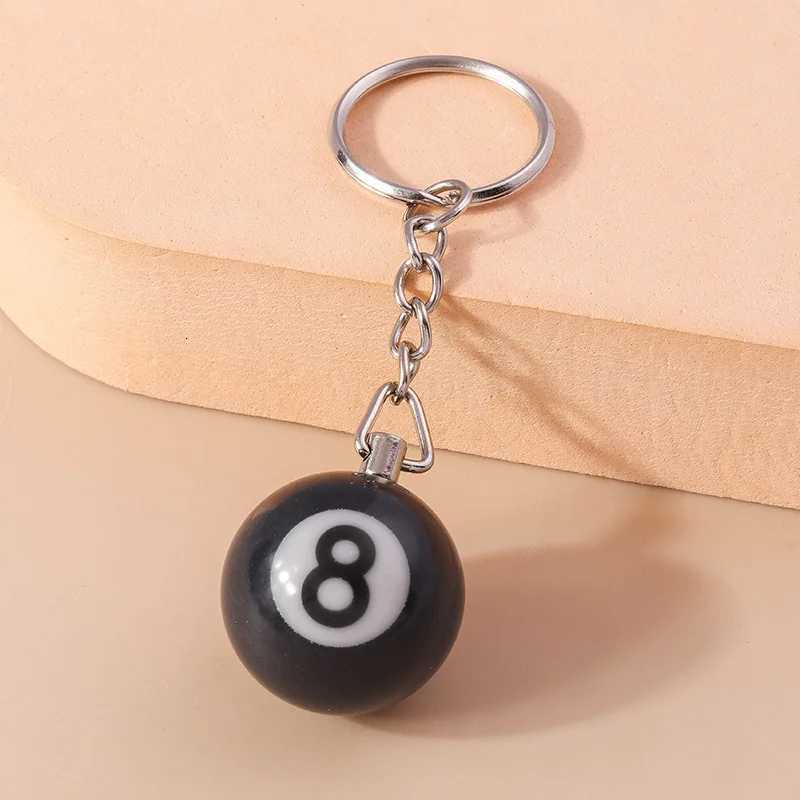 Fashion Creative Billiard Pool Keychain Table Ball Key Ring Lucky Black No8 Key Chain 25mm Resin Ball Jewelry Gift Z251023