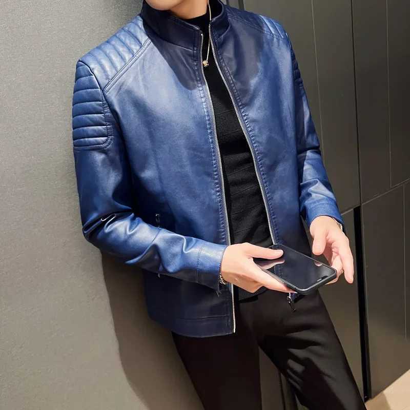 Spring Autumn Fashion For Men Trendy Leather Jacket Loose Fit Casual Scene Chinese Mainland Origin High Quality Synthetic Leathe W251023