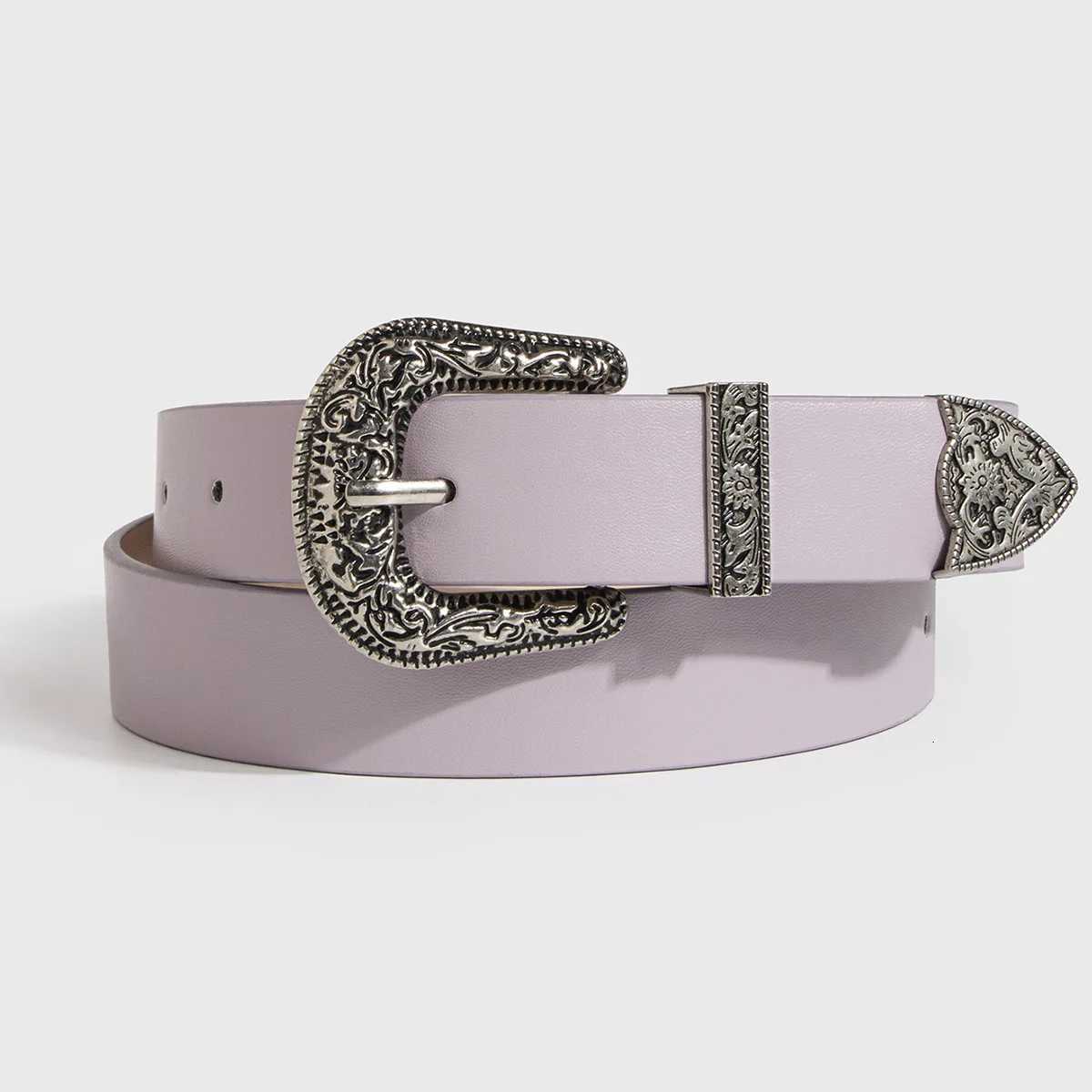 1pc New Womens Western Handsome Fashion Carving Retro PU Belt Neutral Personality Trendy Womens BeltXJ251023