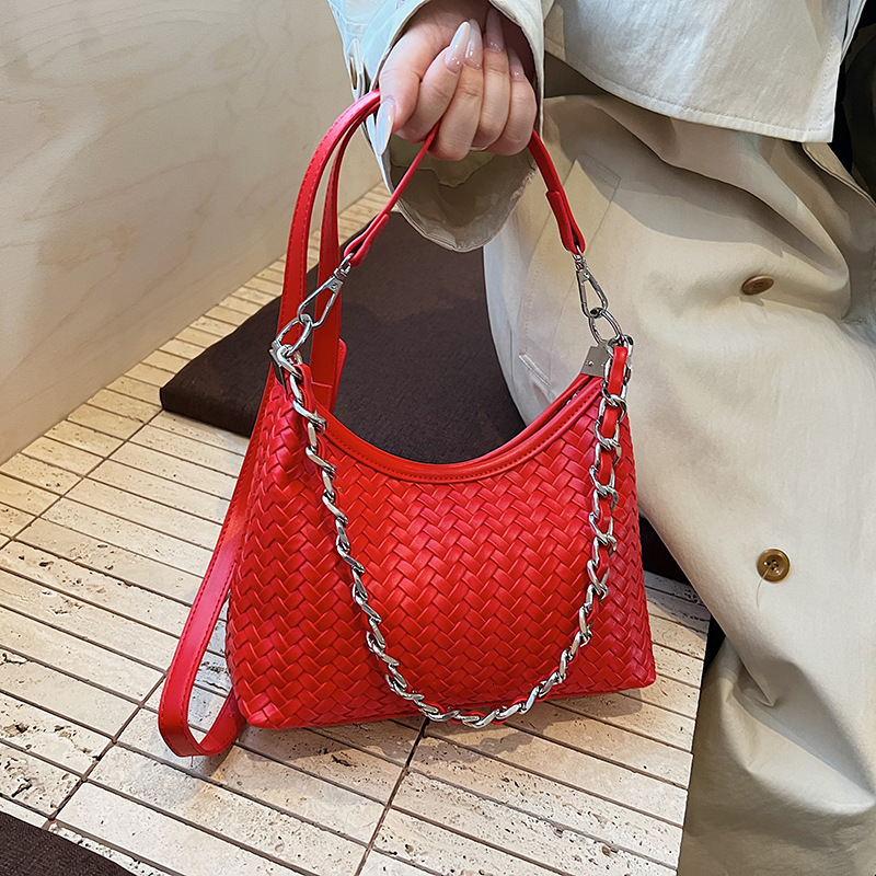 Luxury Brand Designer Bag 2025 Fashionable Chain Woven Large Capacity Tote Bag Single Shoulder Crossbody Bag