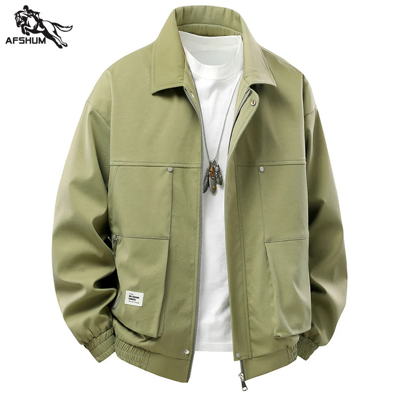 Jacket Mens Spring autumn men jacket Flip collar solid colors Jackets Youth casual coat business coats Size M4XL 5XL 251015