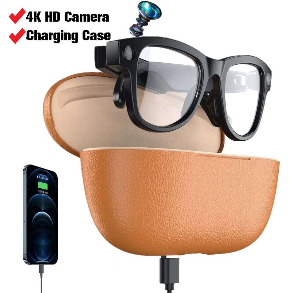 Rechargeable 800W Pixel Camera Smart Glasses With Charging Case Smartglasses Wifi Transmission Image Recognition Ai Translation