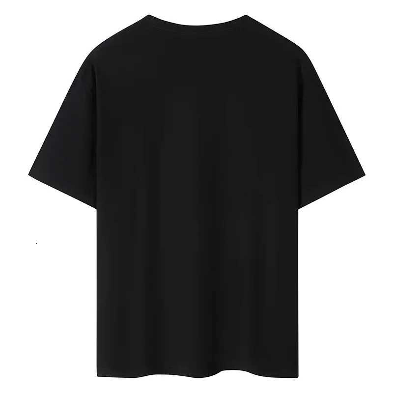 Mens Summer British Printed Casual Loose Tshirt Black Printed Round Neck Fashion Short Sleeve Y2K Large Tshirt TopXJ251023
