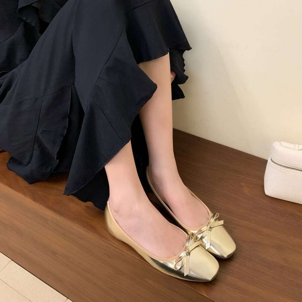 Evening Breeze Gentle Bowknot Loafers Commuter Height Increasing Spring Summer Designer Shoe French Style Soft Sole Single Women's Shoes