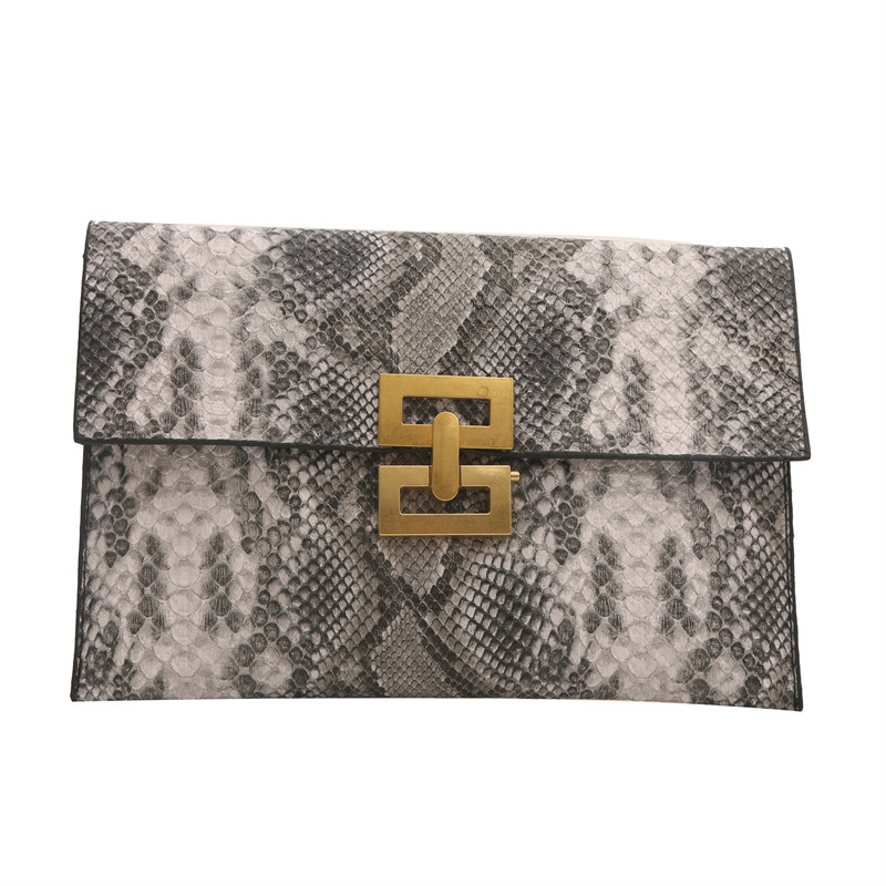 Luxury Brand Designer Bag Snakeskin Pattern Colorful Clutch Bag For Women 2024 Spring Summer New Fashion Personality Ultra-Thin Classified Storage Env
