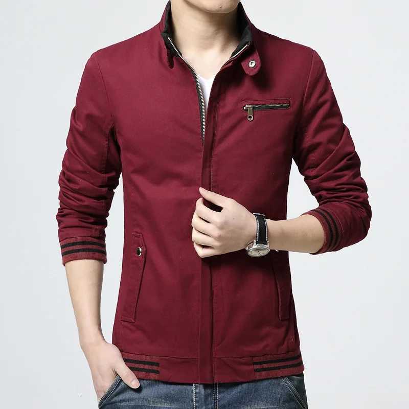 Mens Stand Collar Casual Zipper Jacket Men Bomber Jacket Mens Windbreaker Jacket Male Baseball Jackets Outwear Brand Clothing W251023