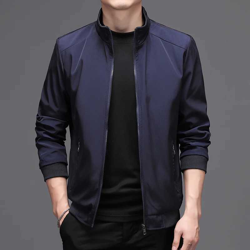 Man Office Business Jacket Classic Stand Collar Zipper Outerwear Male Outerwear Business Jacket Spring Autumn Men Casual Jackets W251023