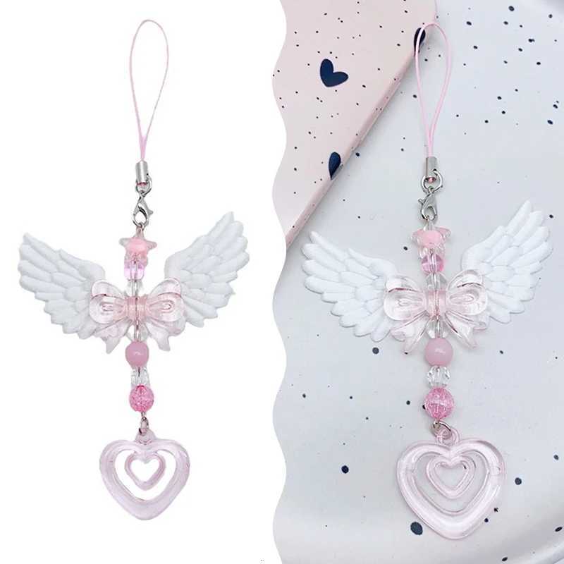 Sweet Wings Bow Heart Mobile Strap Phone Pendant Chain For Girls Women Fashion Lovely Keychain Bags Decorative Accessories Gifts V251023