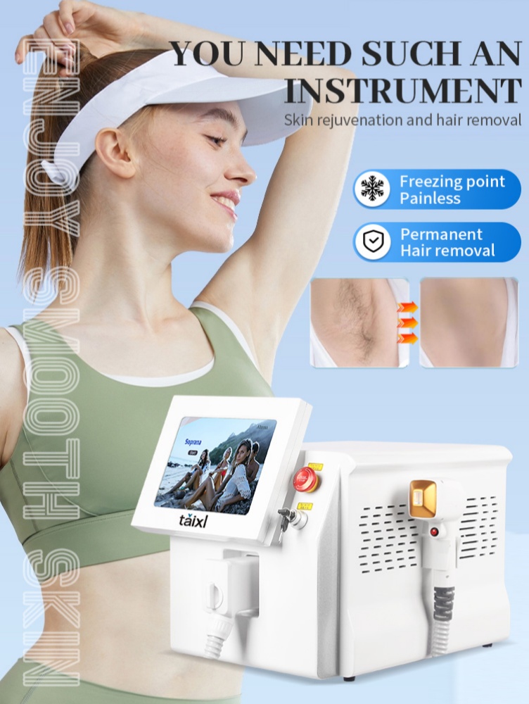 808 Alexandrite Hair Removal Laser Diode Machine Ice Platinum Body Face Underarm Cooling Head Permanent Painless Epilator