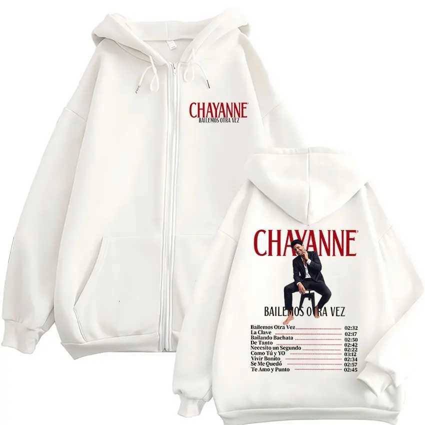 Rapper Chayanne Bailemos Otra Vez 2025 Album Zip Up Hoody Mens Fashion Oversized Jacket Sweatshirt Hip Hop Gothic Zipper HoodiesT251023