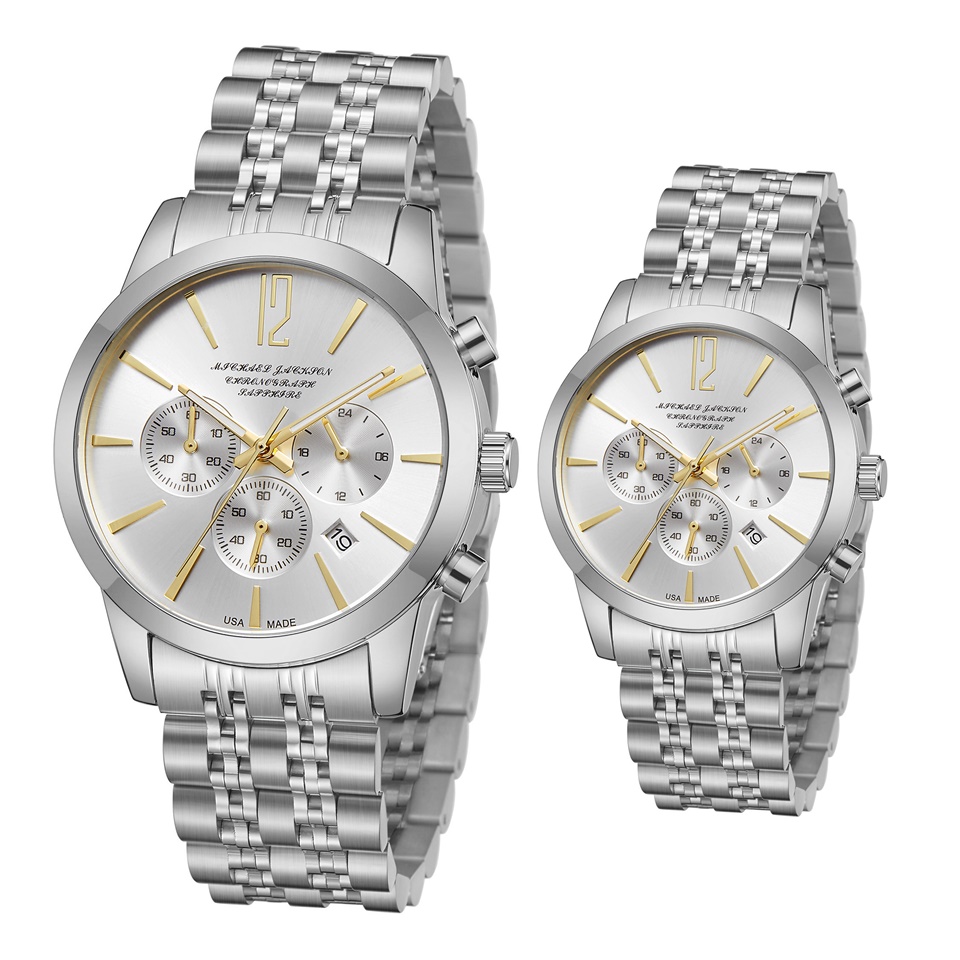 888A Chrismas Gift Japan Chronograph Quartz Movement High Quality Luxury brand Fashion watch Stainless steel strap waterproof wristwatch