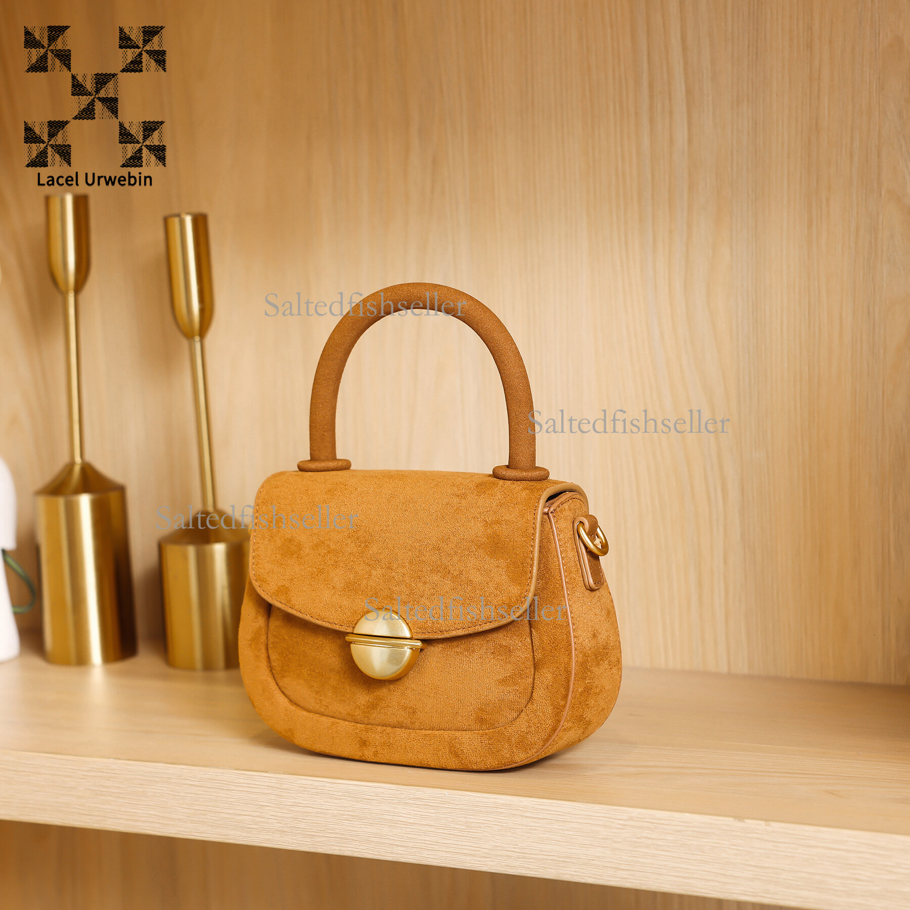 Lacel Urwebin Designer Autumn/winter New Women's Mini Handbag High End Suede Fashion Shoulder Bag Underarm Crossbody Bag Versatile Small Square B