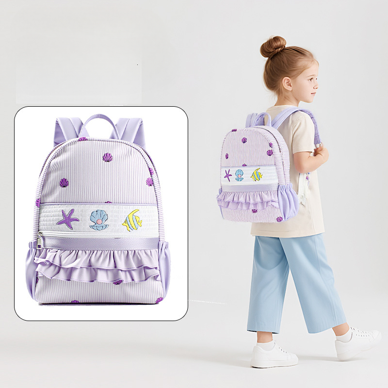 New designer embroidered cartoon foam yarn children's backpack outdoor travel storage bag student backpack