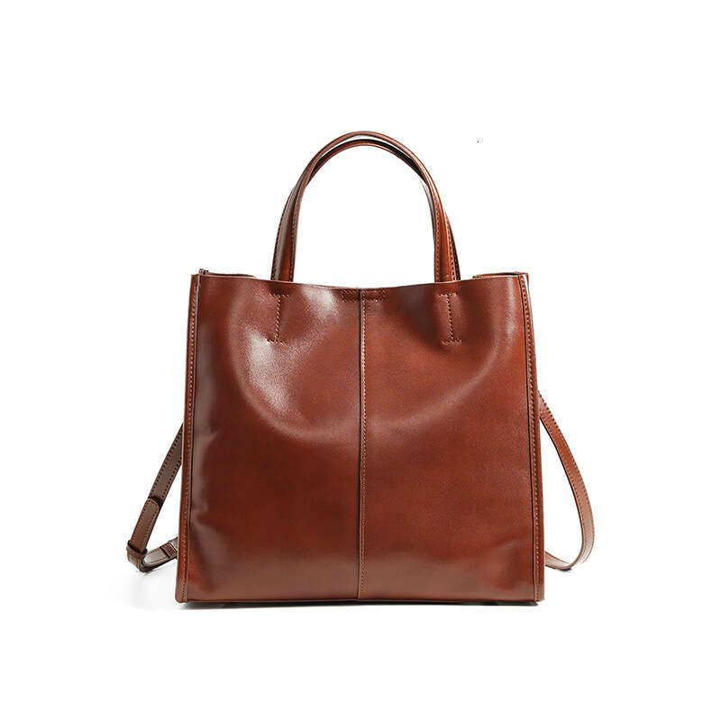 Luxury bag Autumn Winter Genuine Leather Large Capacity Shoulder Tote Bag Top Layer Vegetable Tanned Cowhide Commuting Versatile Women s Handbag