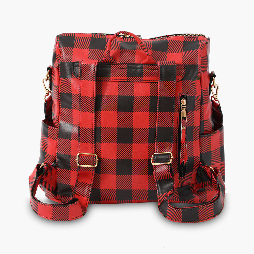 New Trendy Casual Travel Plaid Zipper Fashion Backpack High Quality