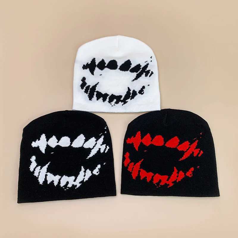 American Style Devil Hip Hop Knitted Hats Autumn and Winter New Unisex Funny Warm Personal Versatile Street Fashion ins BeaniesXJ251023