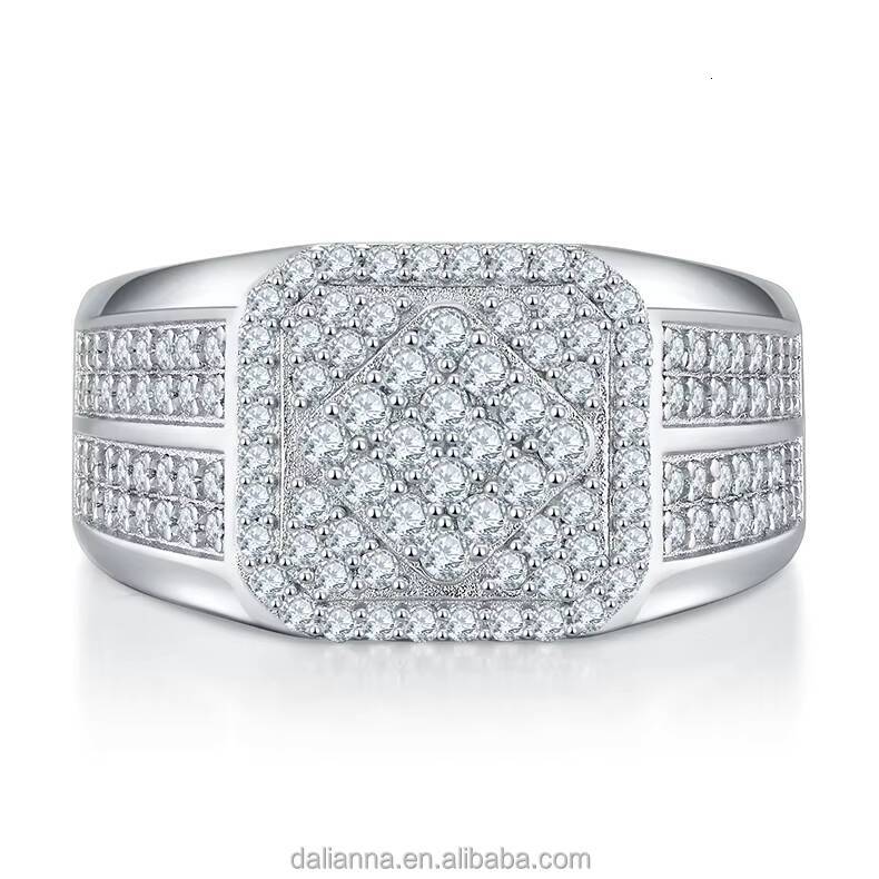 Fashion Jewelry Moissanite Ring 18k White Gold Plated S925 Moissanite Eternity Ring