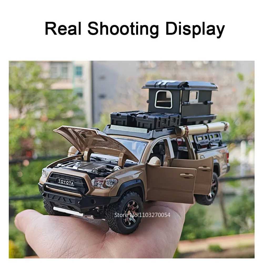 Scale 132 Tacoma Prado Car Toys Alloy Diecast Model Doors Opened Sound Light Pull Back Miniature Vehices for Toddler Kids GiftsT251023