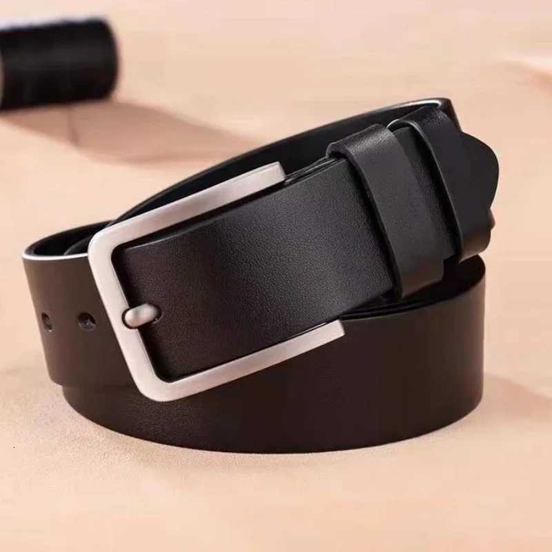 Mens Vintage Casual Belt Black Pin Buckle Student Versatile Leather Wide BeltXJ251023