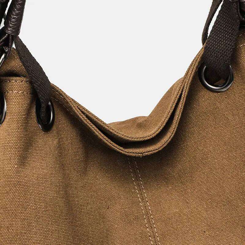 Fashion Women's Tote Large Capacity Canvas Women Shoulder Bag Versatile Casual Crossbody Bags Ruched Female Handbag